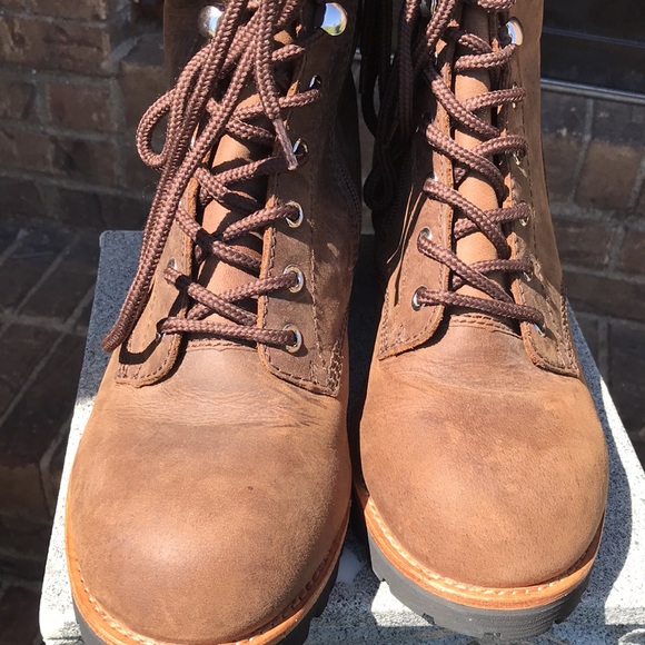 New JEFFREY CAMPBELL Brown Leather Combat Style Lace Up Boots - Picture 5 of 9